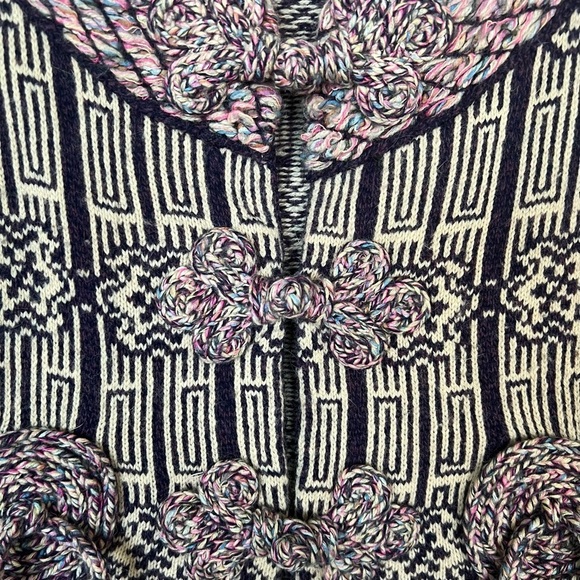 Women's Black and Pink Cardigan Sweater - Picture 3 of 14